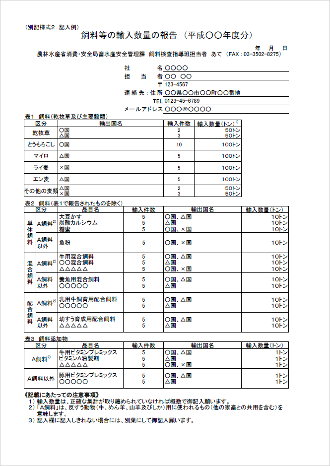 別記様式２記入例